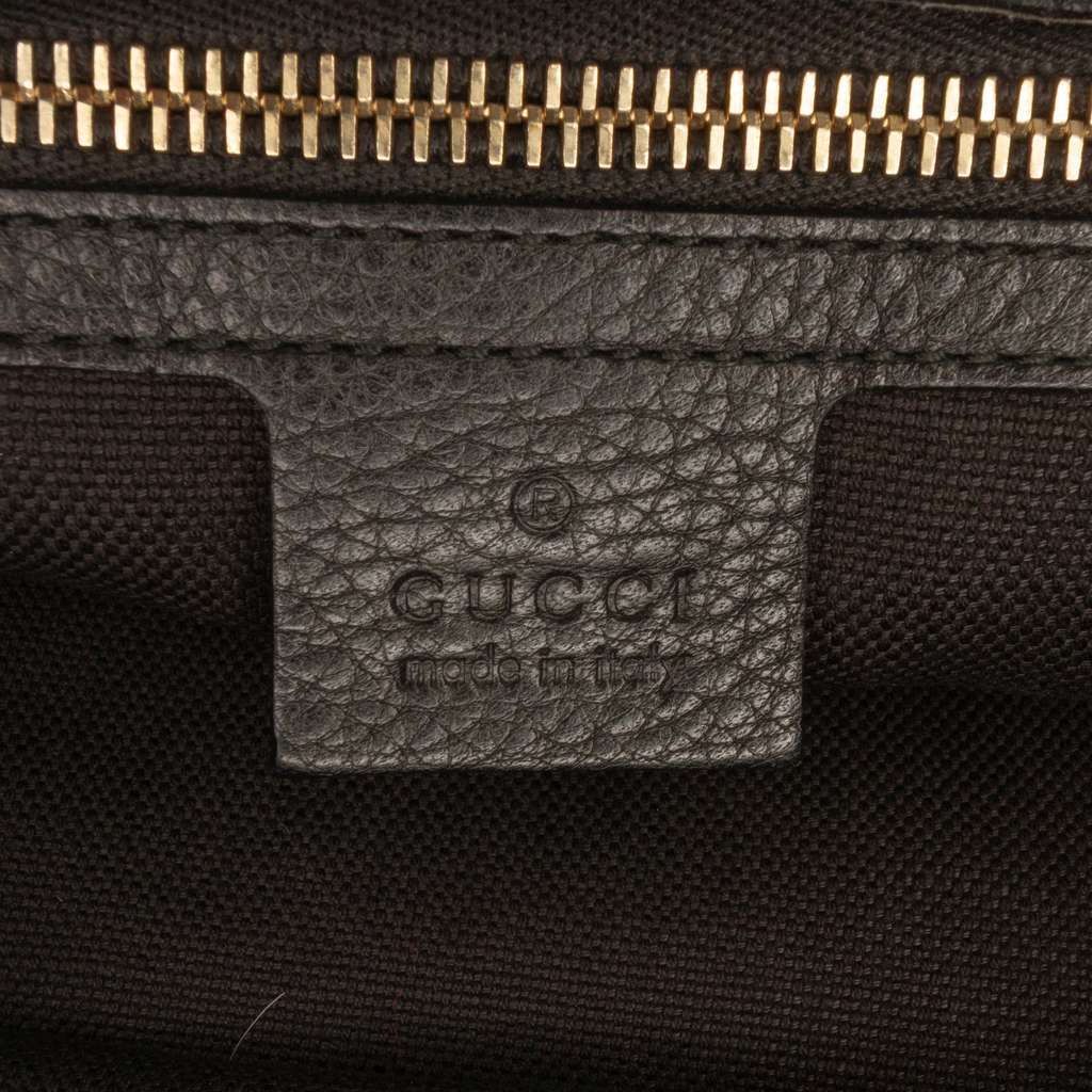 Gucci Medium Calfskin Bamboo Shopper Satchel Black Leather Good - Box View