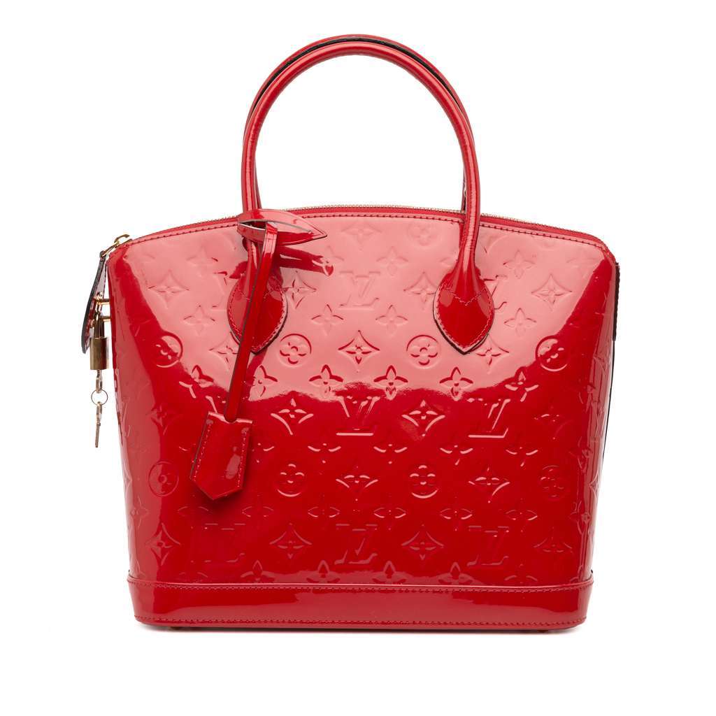 Louis Vuitton Monogram Vernis Lockit PM Red Leather Good - Front View