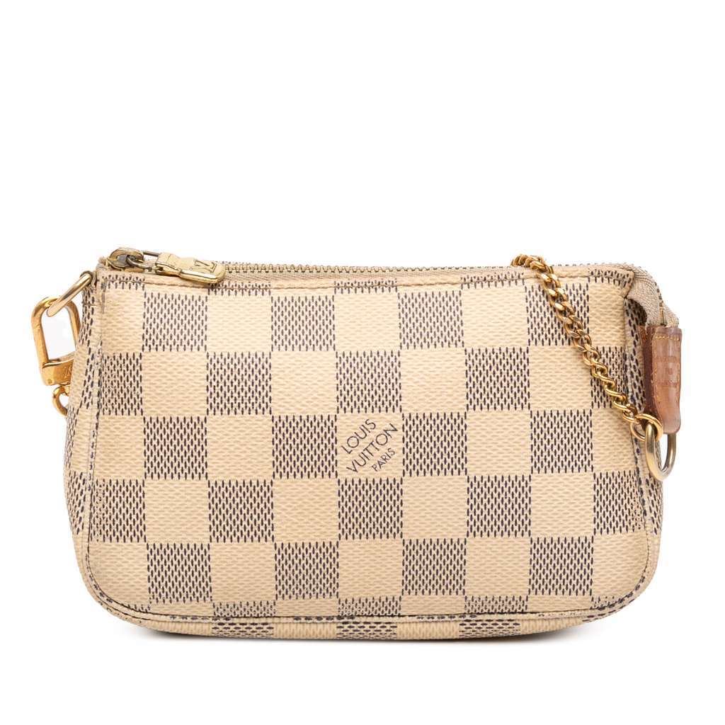 Louis Vuitton Damier Azur Mini Pochette Accessoires White Very good - Front View