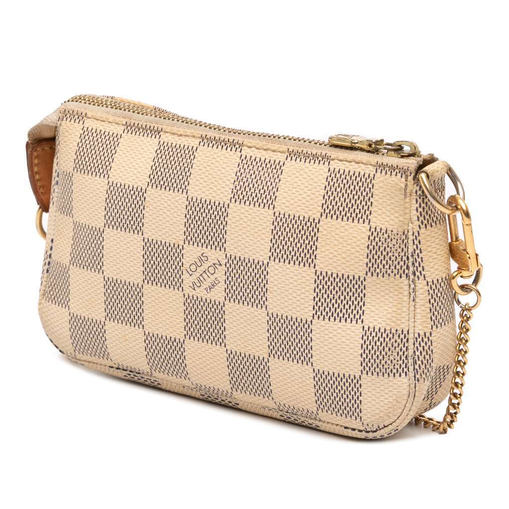 Louis Vuitton Damier Azur Mini Pochette Accessoires White Very good - Back View