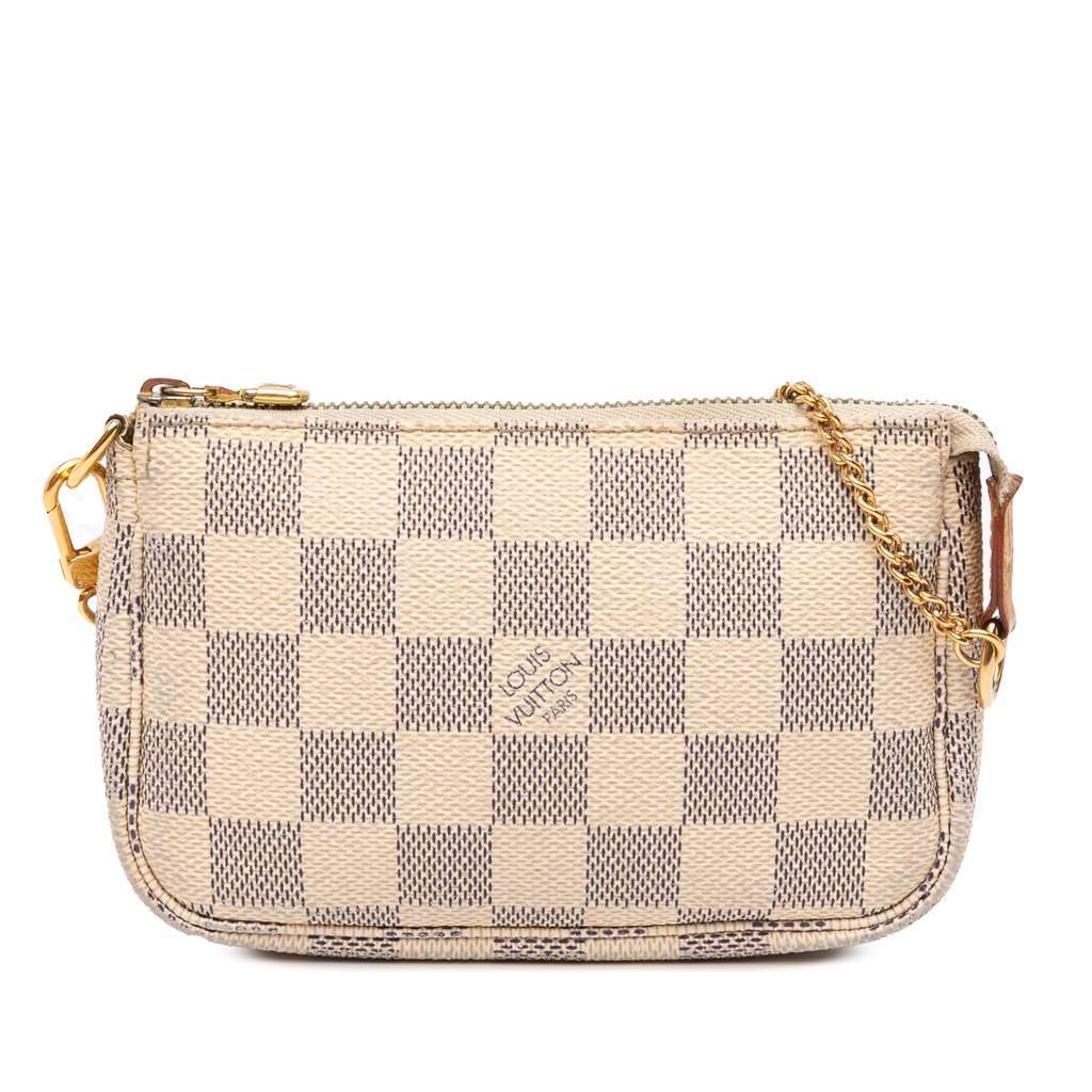 Louis Vuitton Damier Azur Mini Pochette Accessoires White Very good - Front View
