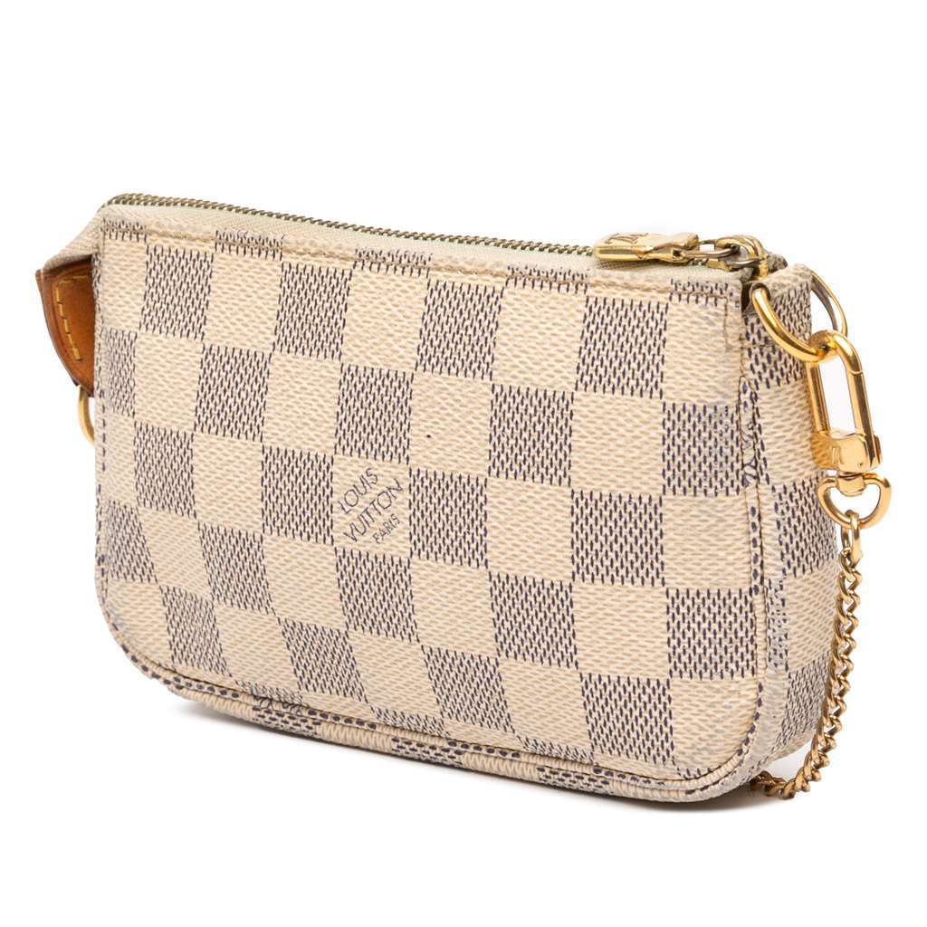 Louis Vuitton Damier Azur Mini Pochette Accessoires White Very good - Back View