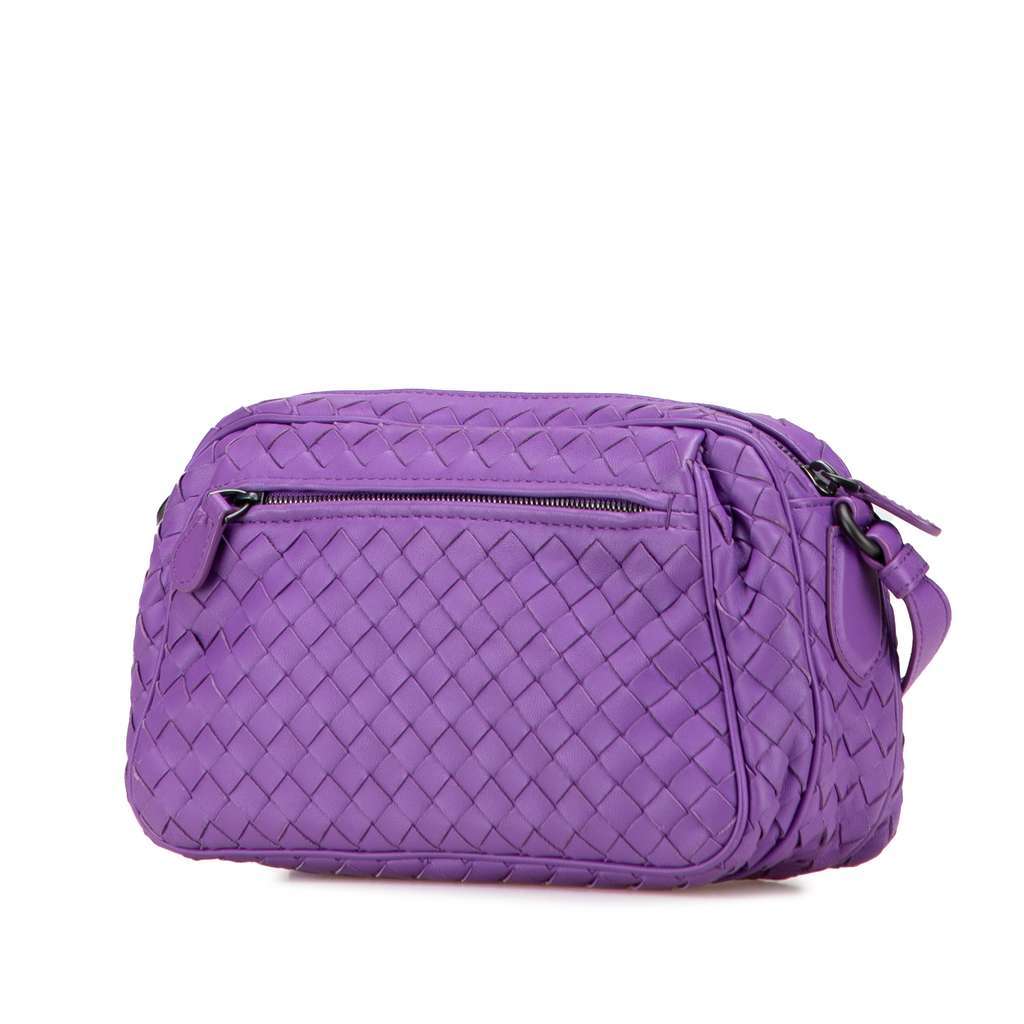 Bottega Veneta Nappa Intrecciato Crossbody Purple Leather Very good - Back View