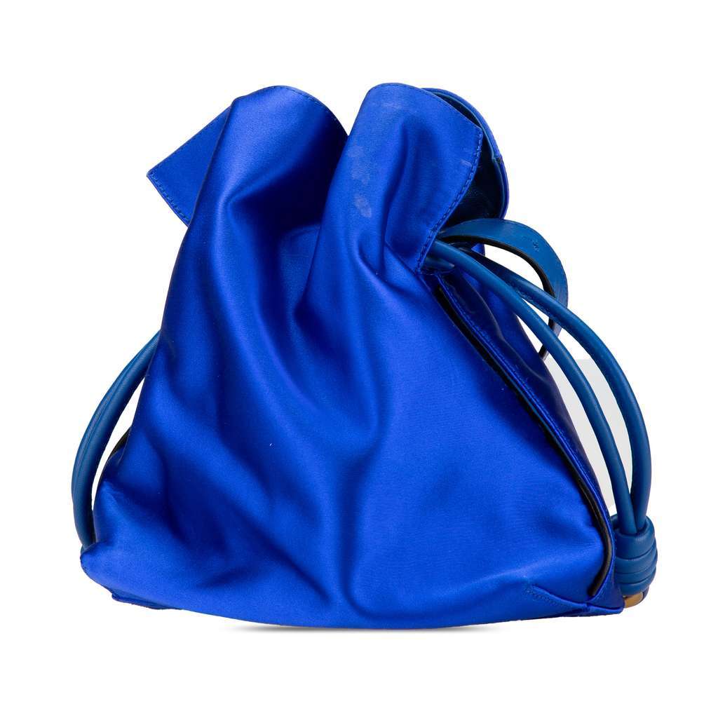 Loewe Small Satin Flamenco Knot Blue Satin Very good condition - Back View