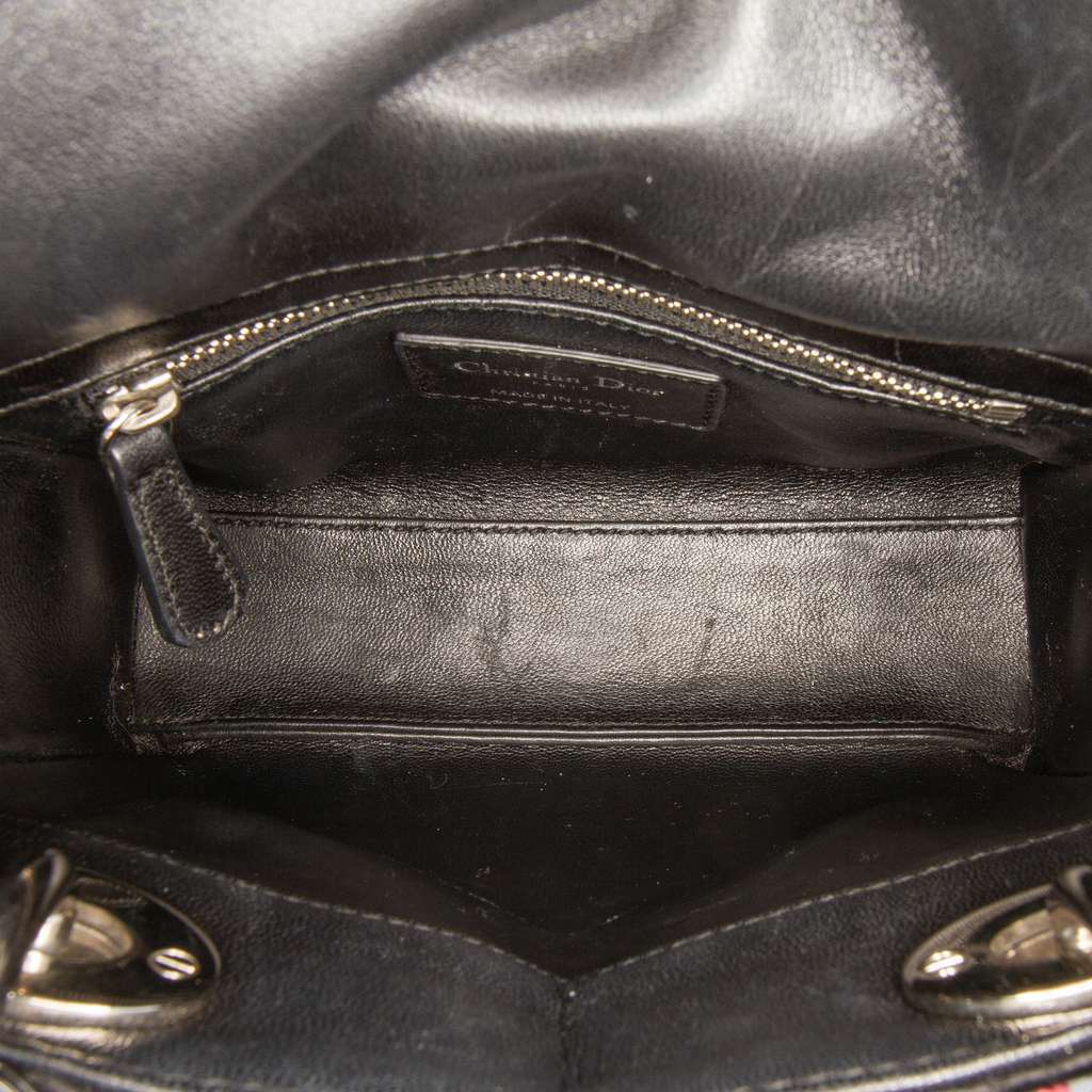 Dior Mini Patent Sequined Lady Dior Pink Leather Very good - Model View