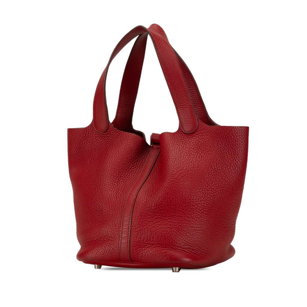 Hermès Clemence Picotin Lock 22 Red Leather Good condition - Back View