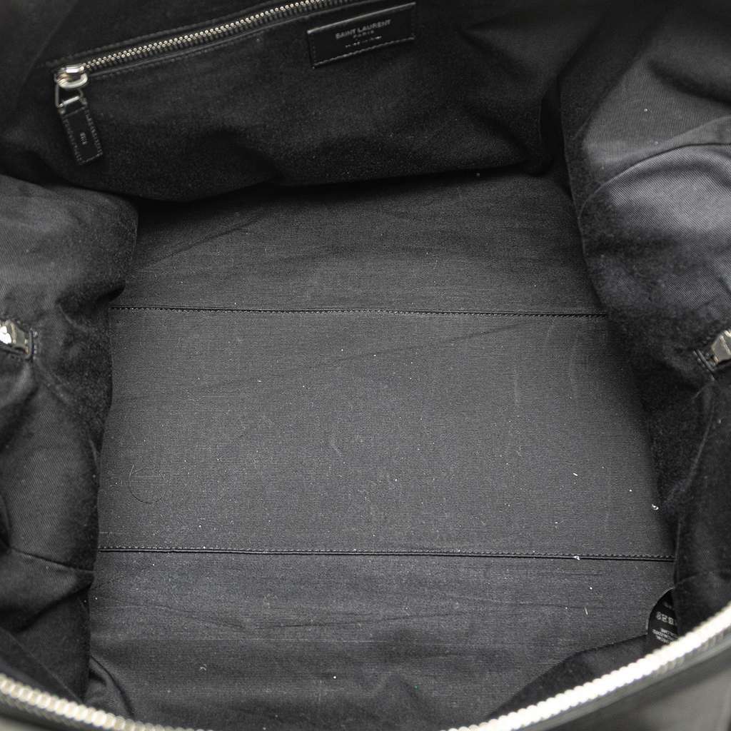 Saint Laurent Shearling Travel Bag Black Very good - Model View