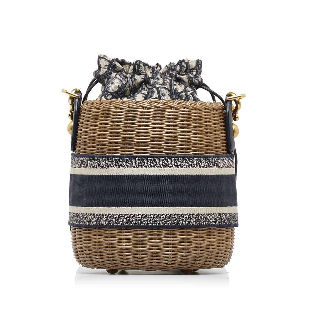 Dior Oblique Wicker Bucket Bag Brown Very good condition - Inside View