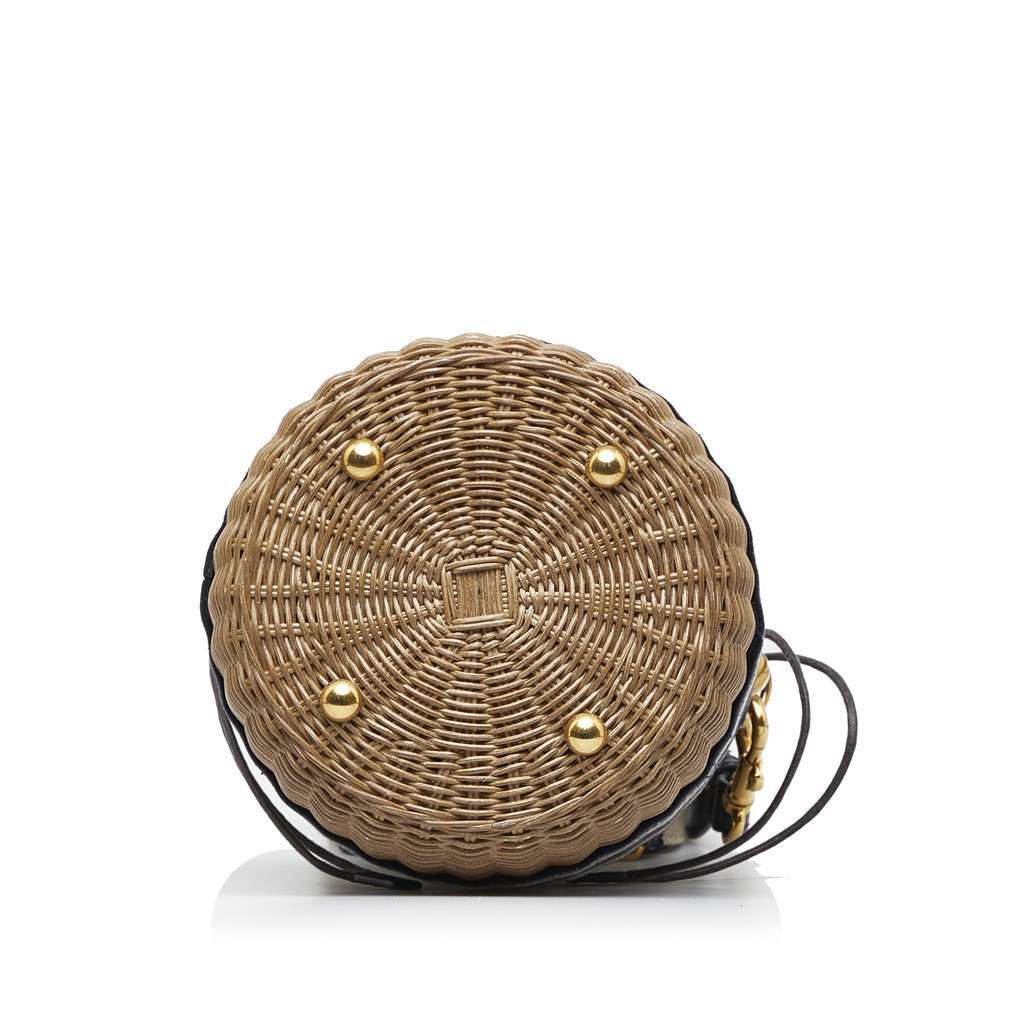 Dior Oblique Wicker Bucket Bag Brown Very good condition - Model View