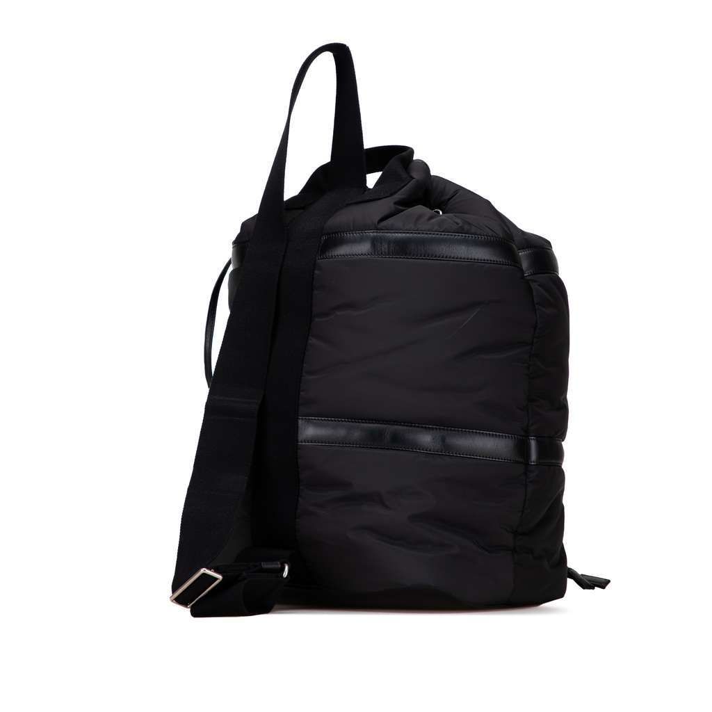 Saint Laurent Nylon Rive Gauche Drawstring Backpack Black Very good - Back View