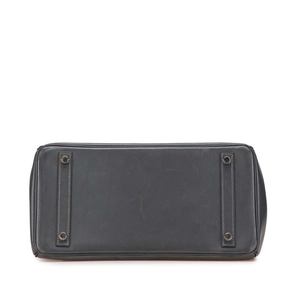Hermès Box Calf Birkin Retourne 30 Grey Leather Good condition - Inside View