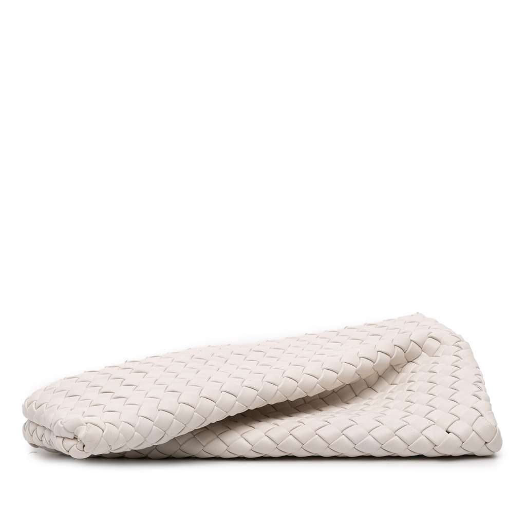 Bottega Veneta Lambskin Padded Intreccio Crisscross Clutch White Leather Good - Inside View