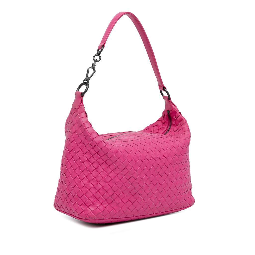 Bottega Veneta Intrecciato Shoulder Bag Pink Leather Good - Back View
