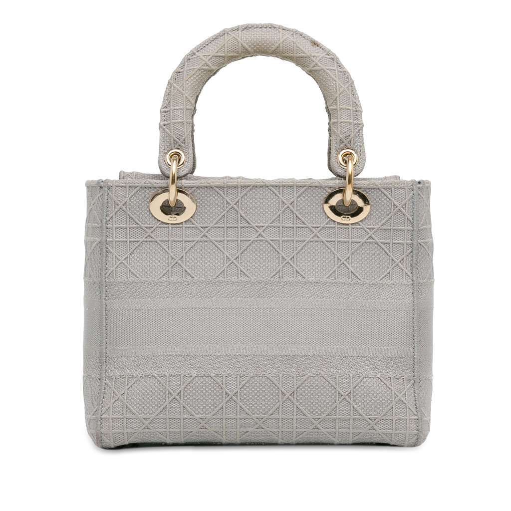 Dior Medium Canvas Cannage Lady D Lite Grey Canvas Very good - Inside View