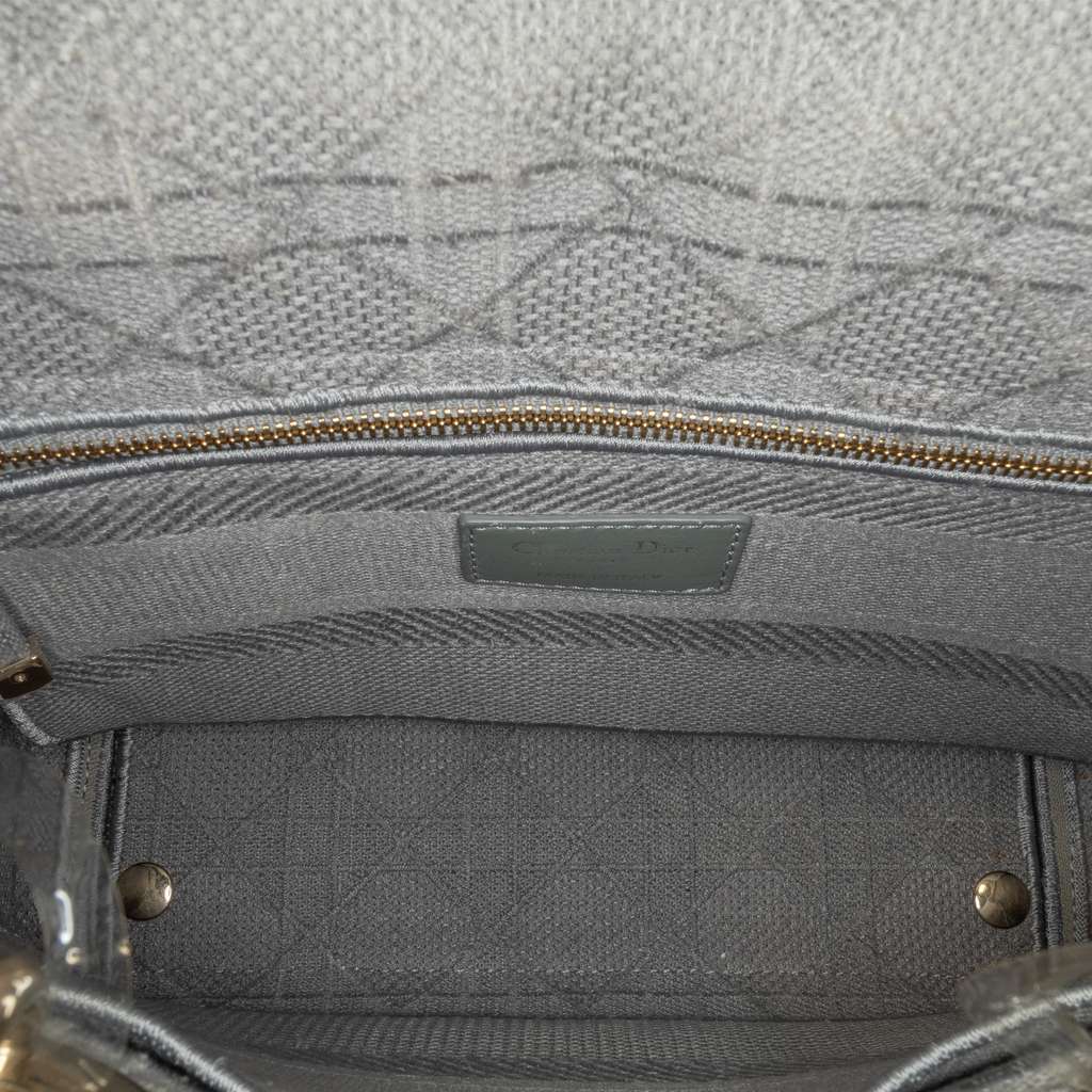 Dior Medium Canvas Cannage Lady D Lite Grey Canvas Very good - Box View