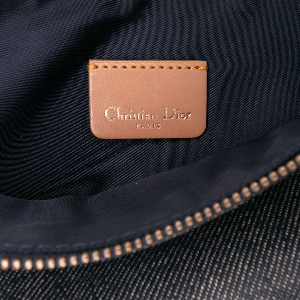 Dior Mini Denim Saddle Pochette Blue Denim Good condition - Box View