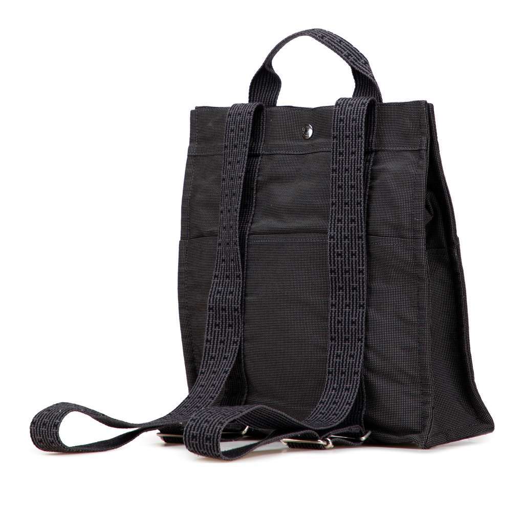 Hermès Canvas Herline Backpack MM Grey Canvas Good condition - Back View