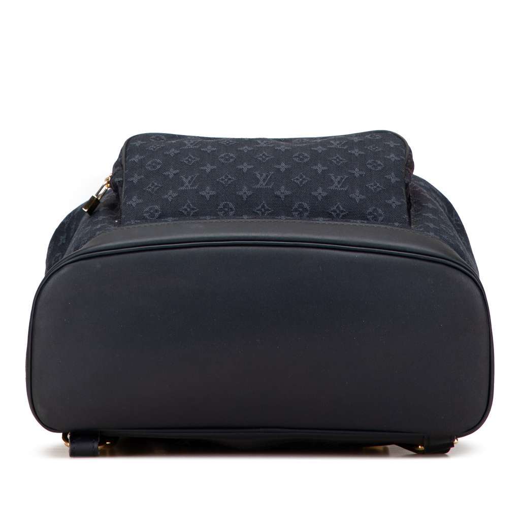 Louis Vuitton Monogram Mini Lin Montsouris GM Blue Canvas Good - Inside View