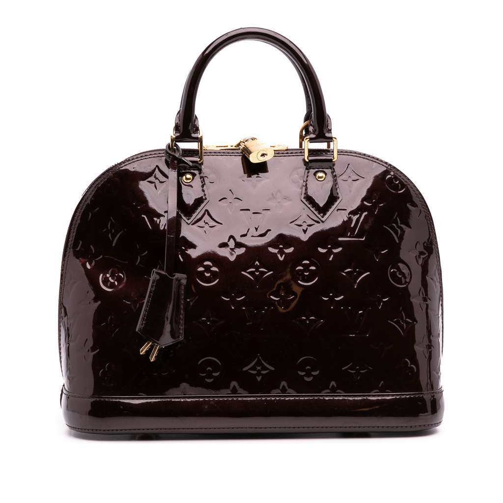 Louis Vuitton Monogram Vernis Alma PM Purple Leather Good - Front View