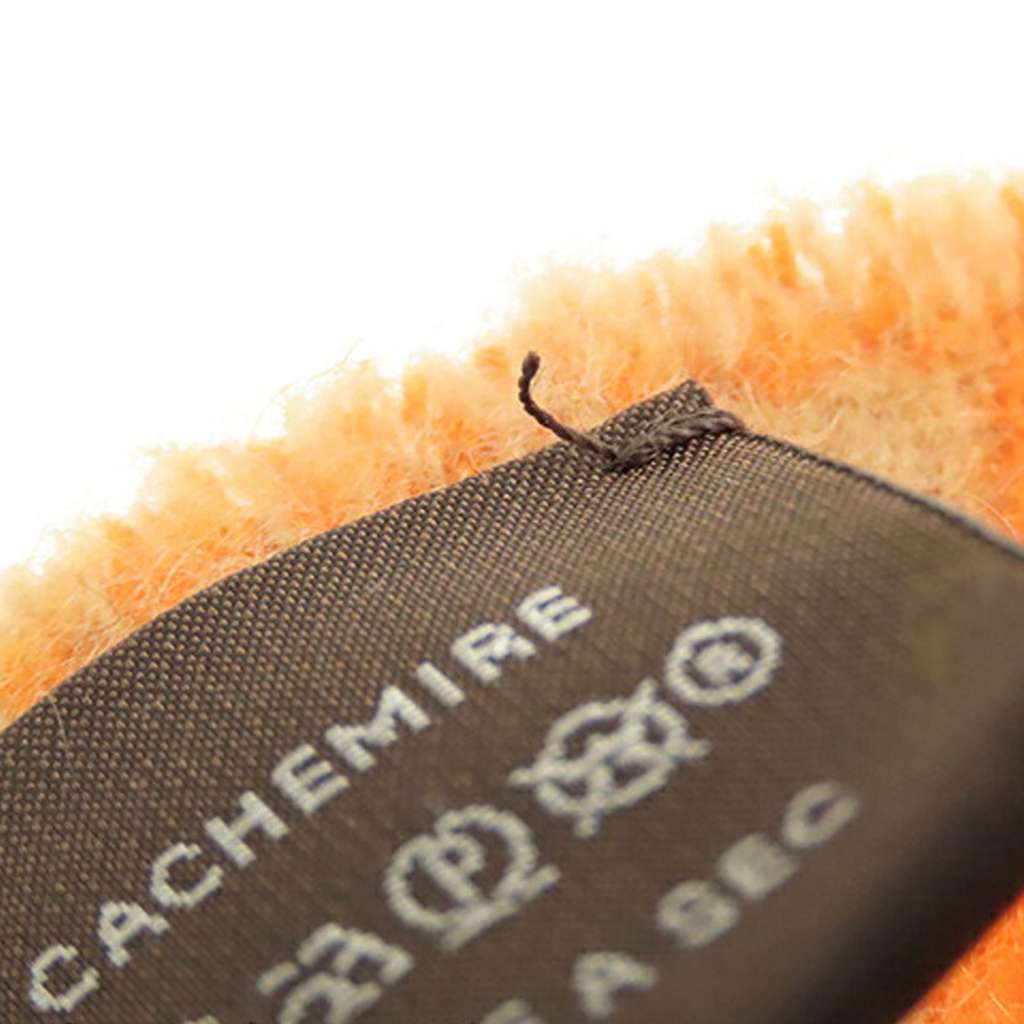 Hermès Casaque Chevron Muffler Cashmere Scarf Orange Wool Good condition - Box View