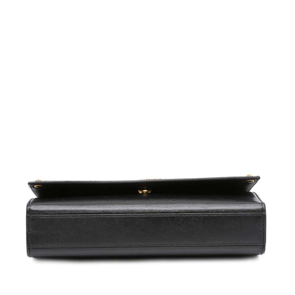 Saint Laurent Medium Smooth Calfskin Braided Monogram Kate Crossbody Black Leather Good condition - Inside View