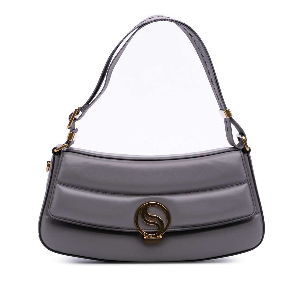 Stella McCartney Alter Mat S Wave Padded Shoulder Bag Grey Polyester Very good - Front View