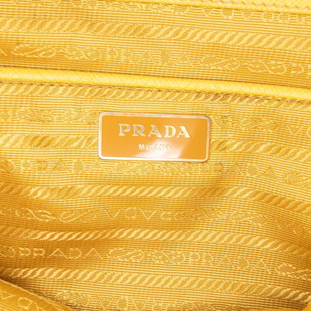 Prada Large Saffiano Lux Promenade Satchel Yellow Leather Good - Box View