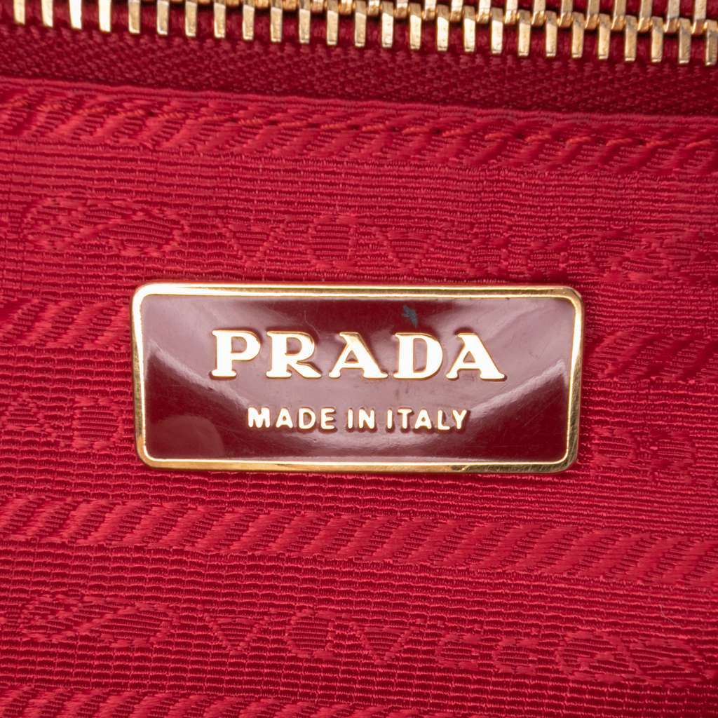 Prada Large Saffiano Lux Galleria Double Zip Satchel Red Leather Very good - Box View