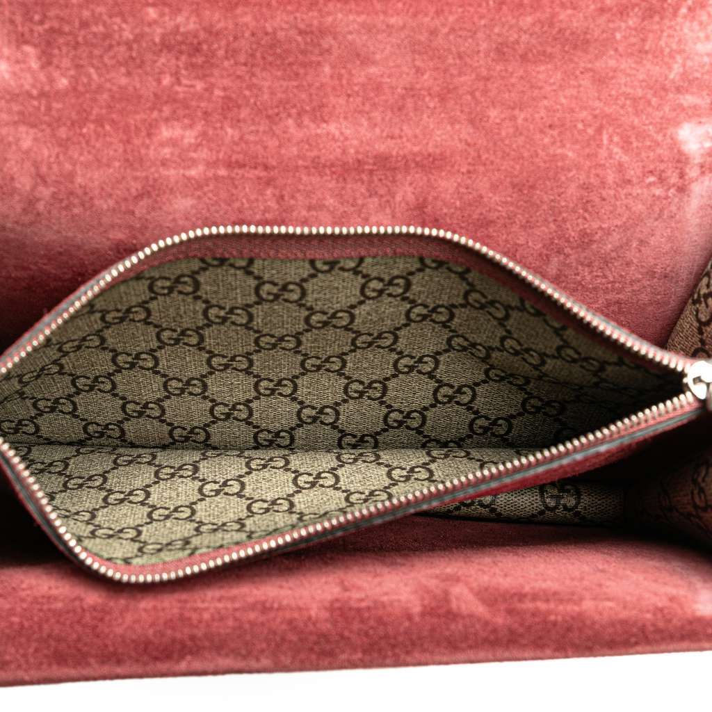 Gucci Small GG Supreme Blooms Dionysus Shoulder Bag Brown Canvas Good condition - Model View