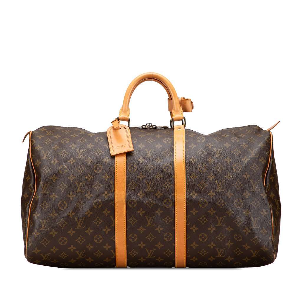 Louis Vuitton Monogram Keepall 55 Brown Good - Front View