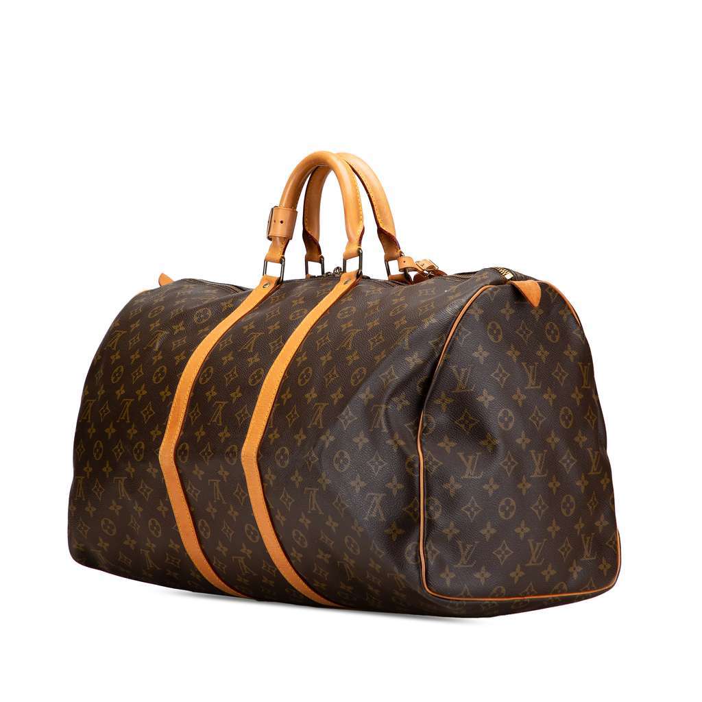 Louis Vuitton Monogram Keepall 55 Brown Good - Back View