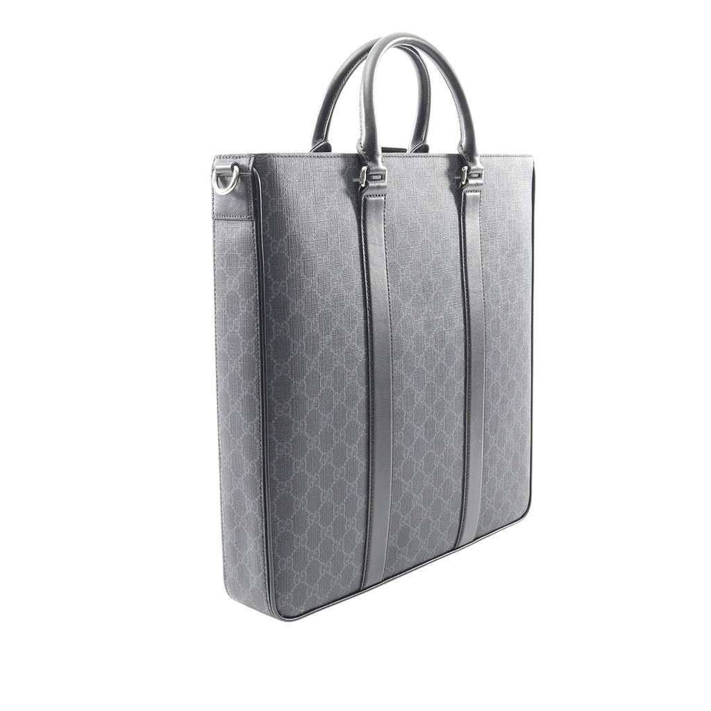 Gucci Large GG Supreme Web Tote Black Canvas Very good - Back View