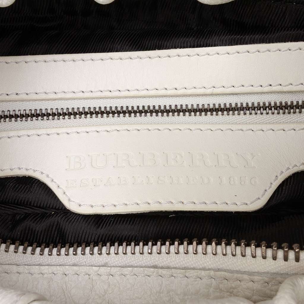 Burberry Leather Drawstring Shoulder Bag White Leather Good - Box View