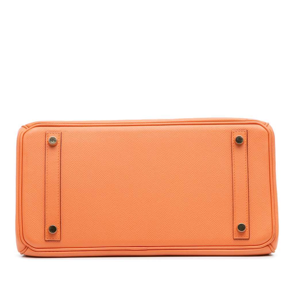 Hermès Epsom Birkin Retourne 30 Orange Leather Good condition - Inside View