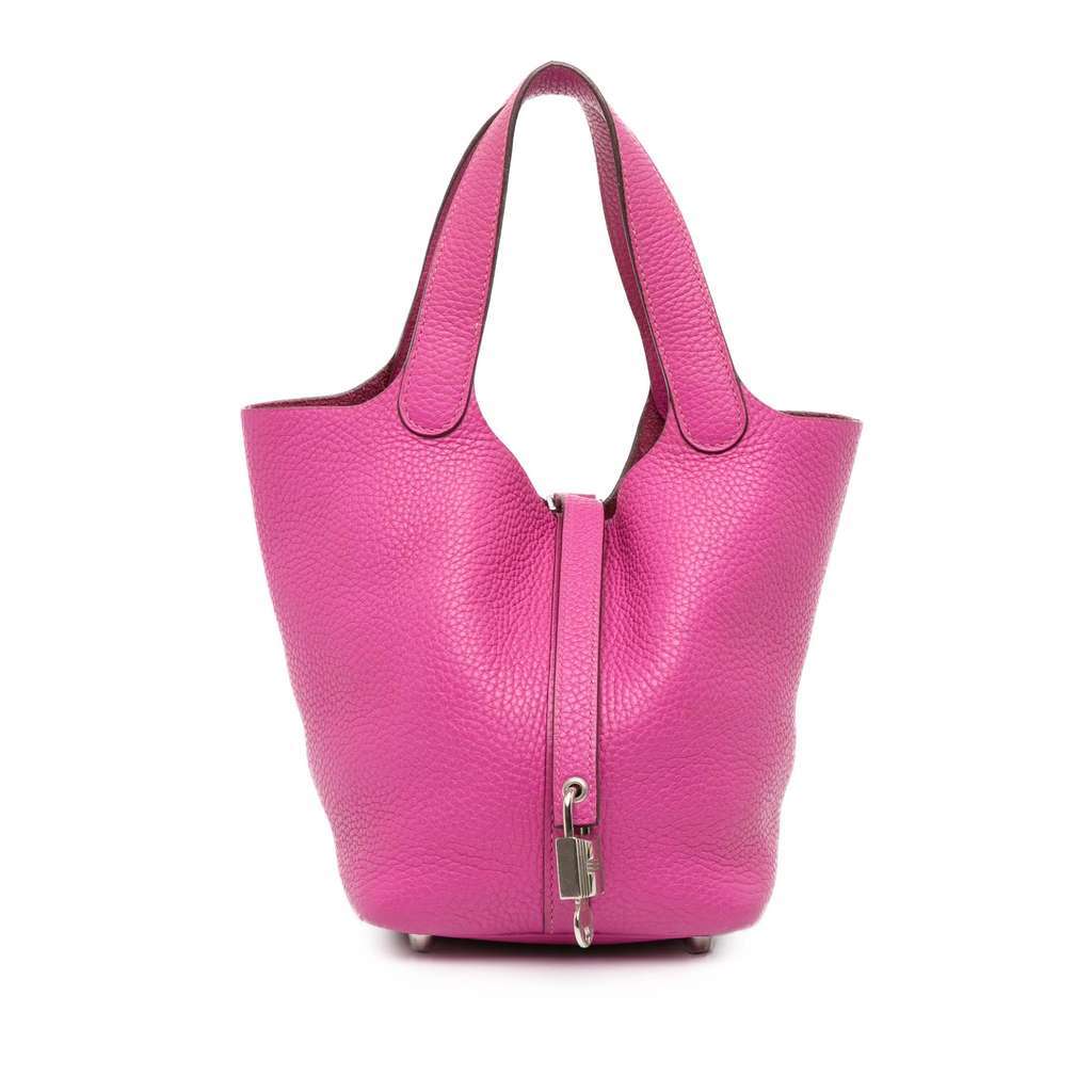 Hermès Clemence Picotin Lock 18 Pink Leather Good condition - Front View