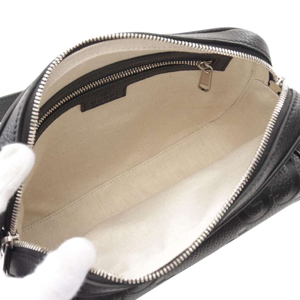 Gucci Small Jumbo GG Embossed Leather Crossbody Black Leather Very good - Inside View