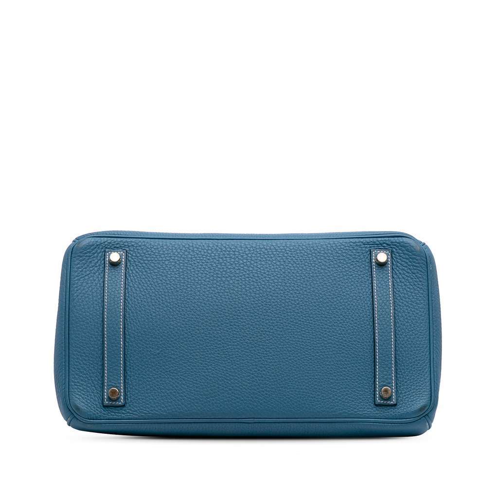 Hermès Togo Birkin Retourne 35 Blue Leather Good condition - Inside View