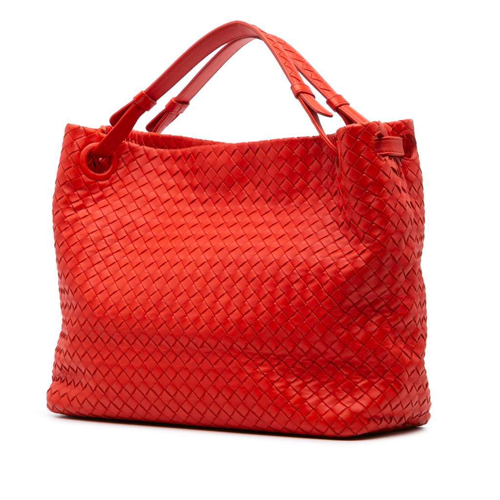 Bottega Veneta Medium Nappa Intrecciato Garda Tote Red Leather Good condition - Back View