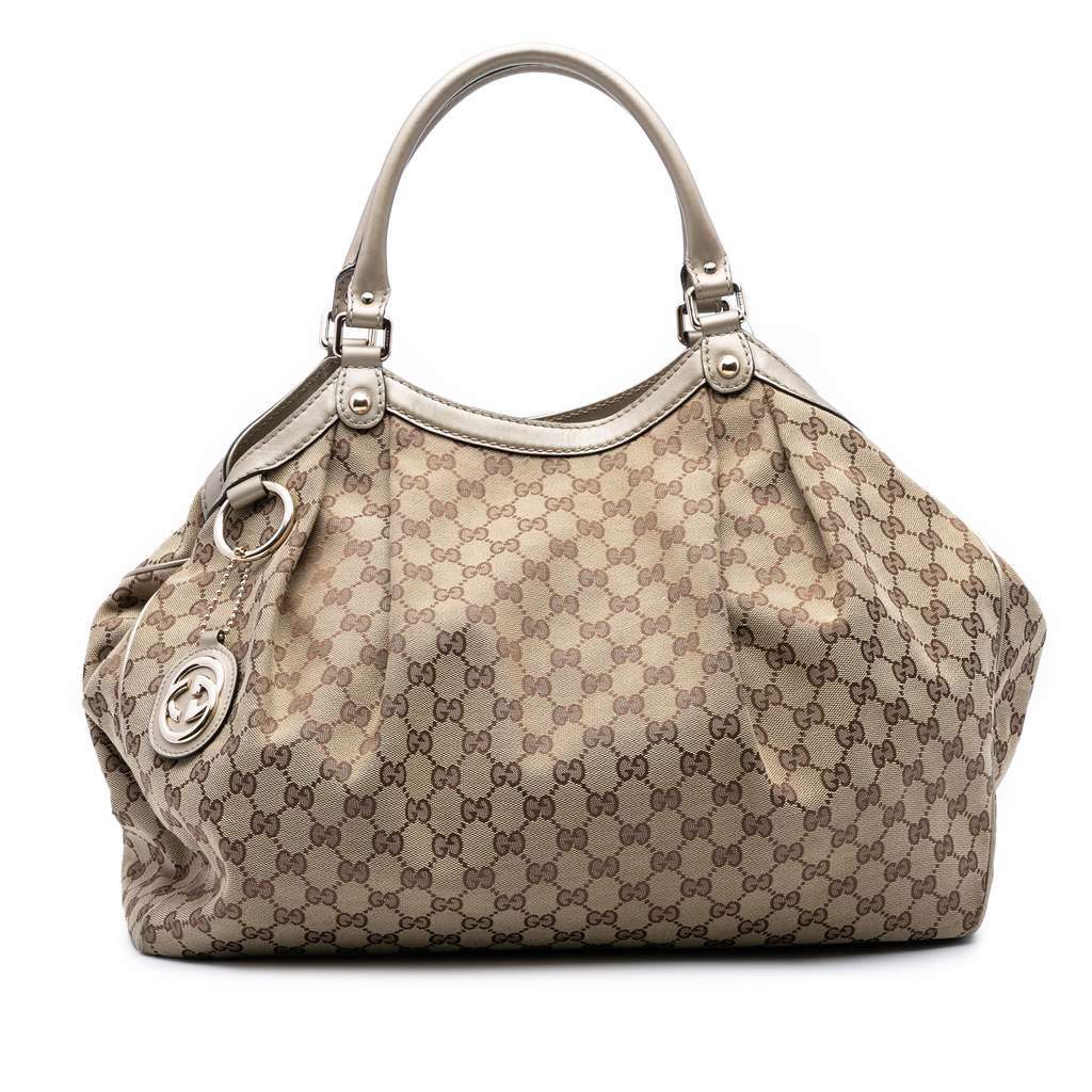 Gucci Large GG Canvas Sukey Tote Brown Canvas Good condition - Front View
