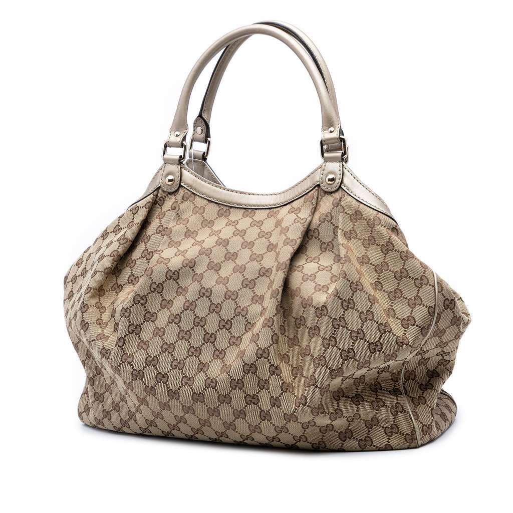 Gucci Large GG Canvas Sukey Tote Brown Canvas Good condition - Back View