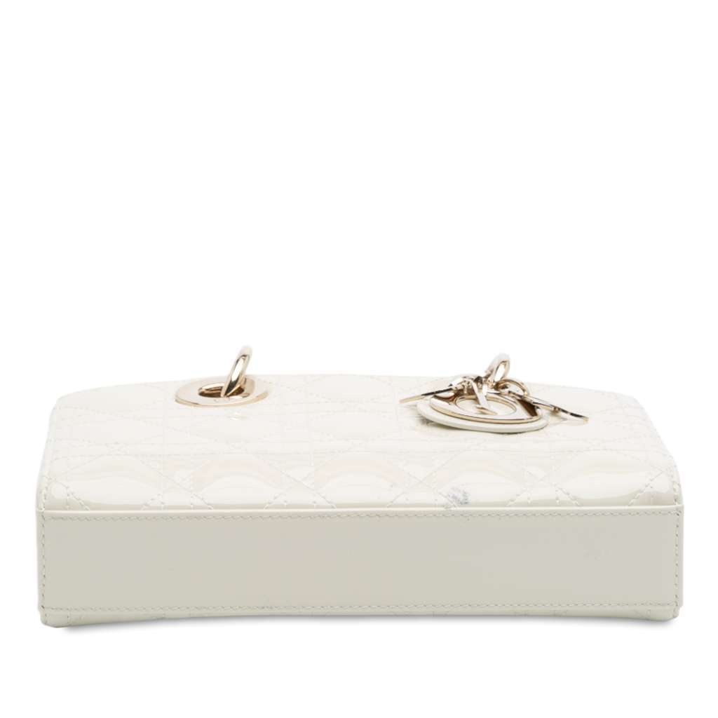 Dior Small Patent Cannage Lady D Joy White Leather Very good condition - Inside View