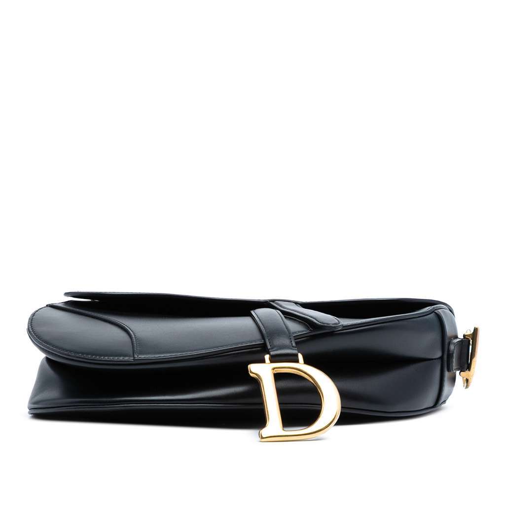 Dior Mini Leather Saddle Bag Black Leather Good - Inside View