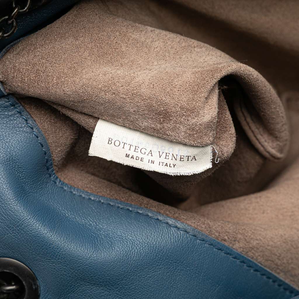 Bottega Veneta Nappa Intrecciato Duo Shoulder Bag Blue Leather Good - Box View