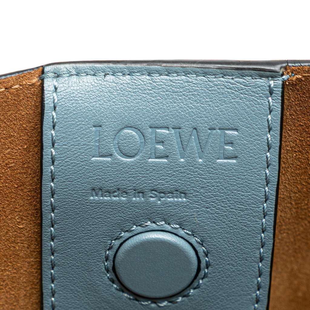 Loewe Embossed Anagram Leather T Shopper Tote Blue Leather Good - Box View
