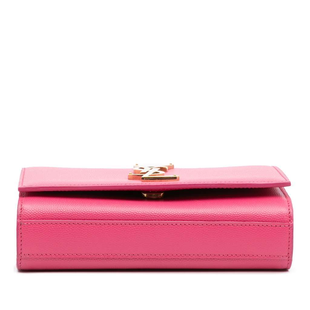 Saint Laurent Small Grain De Poudre Monogram Kate Crossbody Pink Leather Very good condition - Inside View