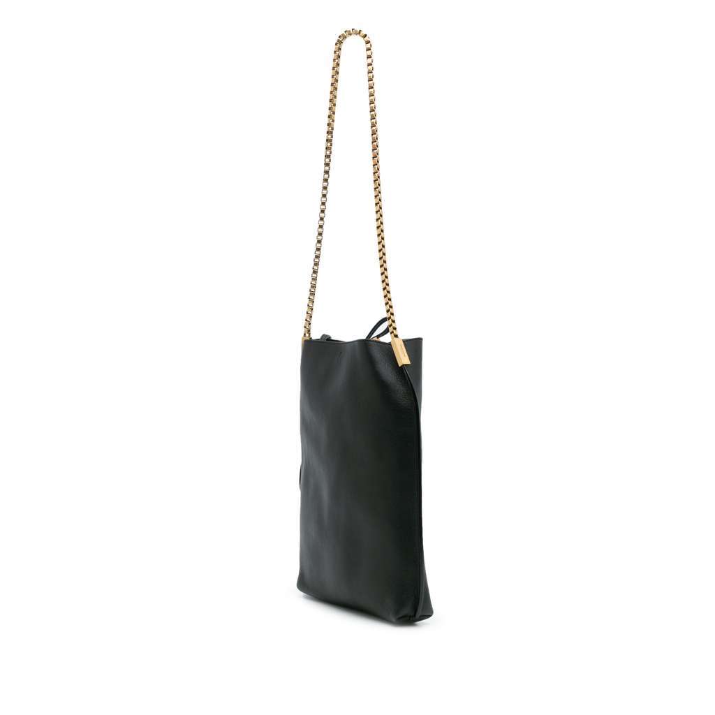 Saint Laurent Small Calfskin Suzanne Hobo Black Leather Good condition - Back View