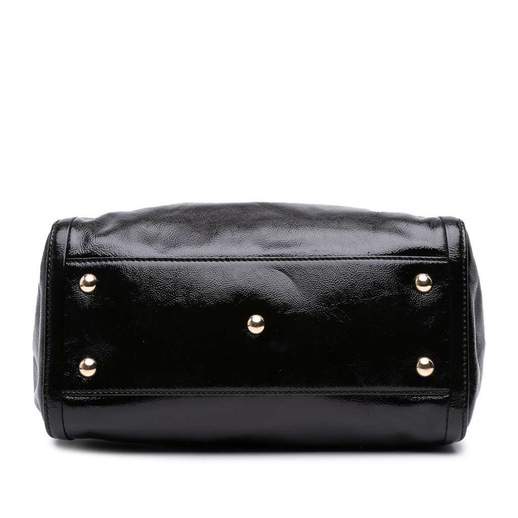 Gucci Small Patent Soho Satchel Black Leather Good - Inside View