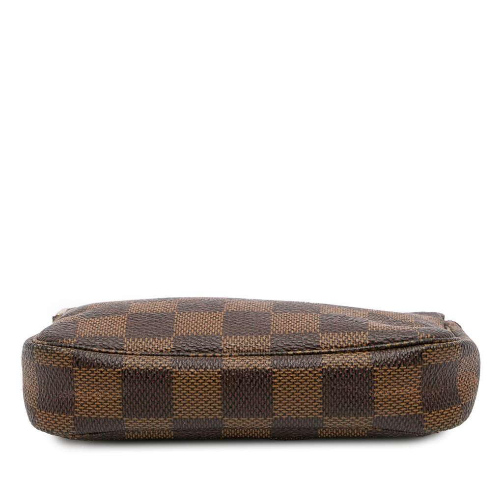 Louis Vuitton Damier Ebene Mini Pochette Accessoires Brown Canvas Good - Inside View