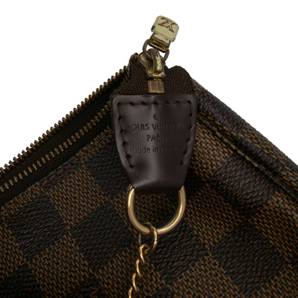 Louis Vuitton Damier Ebene Mini Pochette Accessoires Brown Canvas Good - Box View