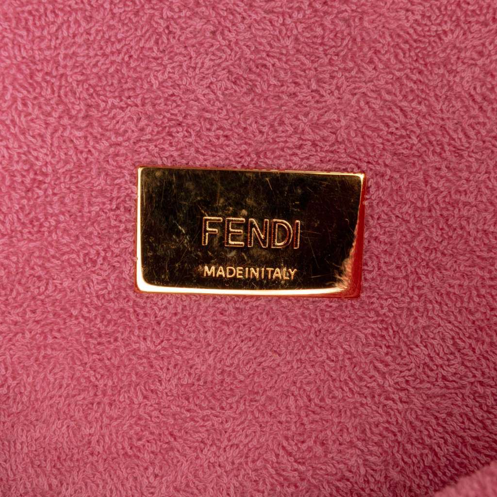 Fendi Embossed Terry Cloth FF 1974 Convertible Belt Baguette Pink Cotton Very good - Box View